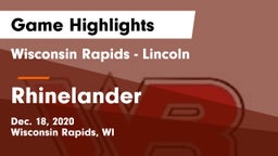 Wisconsin Rapids - Lincoln  vs Rhinelander  Game Highlights - Dec. 18, 2020