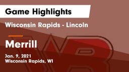 Wisconsin Rapids - Lincoln  vs Merrill  Game Highlights - Jan. 9, 2021