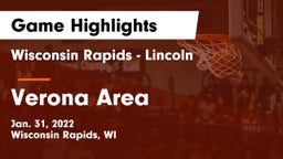 Wisconsin Rapids - Lincoln  vs Verona Area  Game Highlights - Jan. 31, 2022