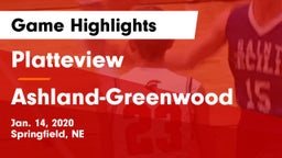 Platteview  vs Ashland-Greenwood  Game Highlights - Jan. 14, 2020