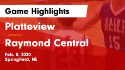 Platteview  vs Raymond Central  Game Highlights - Feb. 8, 2020