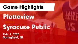 Platteview  vs Syracuse Public  Game Highlights - Feb. 7, 2020