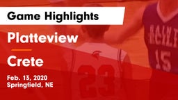 Platteview  vs Crete  Game Highlights - Feb. 13, 2020