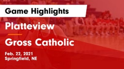 Platteview  vs Gross Catholic  Game Highlights - Feb. 22, 2021