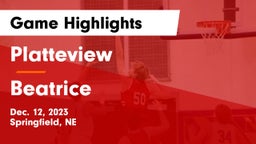 Platteview  vs Beatrice  Game Highlights - Dec. 12, 2023