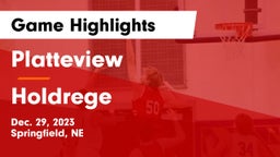 Platteview  vs Holdrege  Game Highlights - Dec. 29, 2023