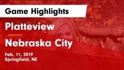 Platteview  vs Nebraska City  Game Highlights - Feb. 11, 2019