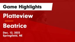 Platteview  vs Beatrice  Game Highlights - Dec. 12, 2023