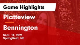 Platteview  vs Bennington  Game Highlights - Sept. 14, 2021
