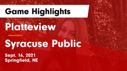 Platteview  vs Syracuse Public  Game Highlights - Sept. 16, 2021