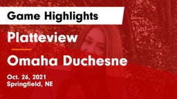 Platteview  vs Omaha Duchesne Game Highlights - Oct. 26, 2021