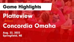 Platteview  vs Concordia Omaha Game Highlights - Aug. 22, 2022