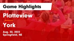 Platteview  vs York  Game Highlights - Aug. 30, 2022