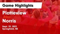 Platteview  vs Norris  Game Highlights - Sept. 29, 2022