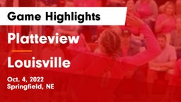 Platteview  vs Louisville  Game Highlights - Oct. 4, 2022