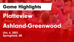 Platteview  vs Ashland-Greenwood  Game Highlights - Oct. 6, 2022