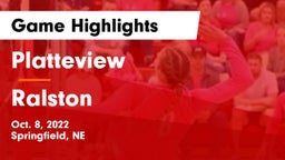 Platteview  vs Ralston  Game Highlights - Oct. 8, 2022