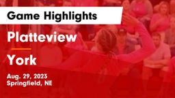 Platteview  vs York  Game Highlights - Aug. 29, 2023