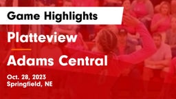 Platteview  vs Adams Central  Game Highlights - Oct. 28, 2023