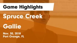 Spruce Creek  vs Gallie Game Highlights - Nov. 30, 2018