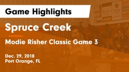 Spruce Creek  vs Modie Risher Classic Game 3 Game Highlights - Dec. 29, 2018
