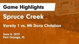 Spruce Creek  vs Varsity 1 vs. Mt Dora Christian Game Highlights - June 8, 2019