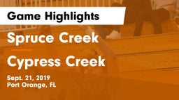 Spruce Creek  vs Cypress Creek Game Highlights - Sept. 21, 2019