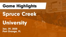 Spruce Creek  vs University  Game Highlights - Jan. 29, 2020