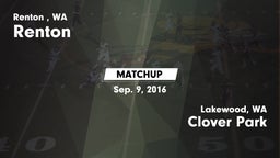 Matchup: Renton   vs. Clover Park  2016