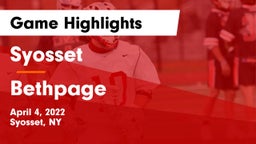 Syosset  vs Bethpage  Game Highlights - April 4, 2022