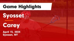 Syosset  vs Carey  Game Highlights - April 15, 2024
