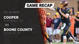 Recap: Cooper  vs. Boone County  2016