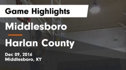 Middlesboro  vs Harlan County Game Highlights - Dec 09, 2016