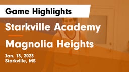 Starkville Academy  vs Magnolia Heights  Game Highlights - Jan. 13, 2023