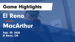 El Reno  vs MacArthur  Game Highlights - Feb. 29, 2020