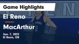 El Reno  vs MacArthur  Game Highlights - Jan. 7, 2022