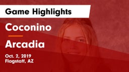Coconino  vs Arcadia  Game Highlights - Oct. 2, 2019