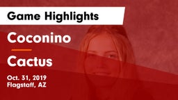 Coconino  vs Cactus Game Highlights - Oct. 31, 2019