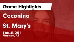 Coconino  vs St. Mary's  Game Highlights - Sept. 24, 2021