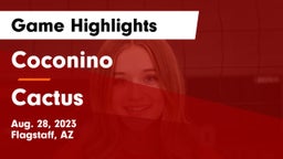 Coconino  vs Cactus  Game Highlights - Aug. 28, 2023