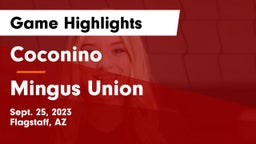 Coconino  vs Mingus Union Game Highlights - Sept. 25, 2023