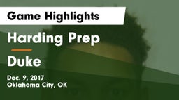 Harding Prep  vs Duke  Game Highlights - Dec. 9, 2017