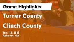 Turner County  vs Clinch County Game Highlights - Jan. 13, 2018
