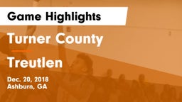 Turner County  vs Treutlen  Game Highlights - Dec. 20, 2018