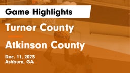 Turner County  vs Atkinson County  Game Highlights - Dec. 11, 2023
