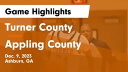 Turner County  vs Appling County  Game Highlights - Dec. 9, 2023