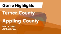 Turner County  vs Appling County Game Highlights - Dec. 9, 2023