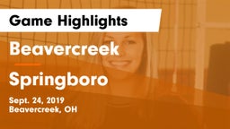 Beavercreek  vs Springboro  Game Highlights - Sept. 24, 2019