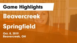 Beavercreek  vs Springfield  Game Highlights - Oct. 8, 2019