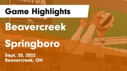Beavercreek  vs Springboro  Game Highlights - Sept. 20, 2022